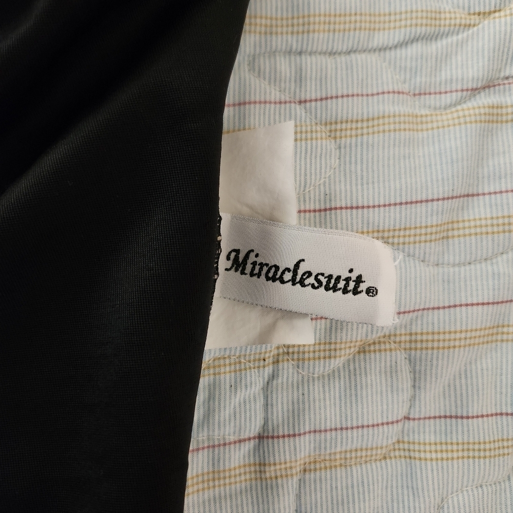 Miraclesuit Black and Tan Tummy Control One Piece Sz 12 - Picture 5 of 6